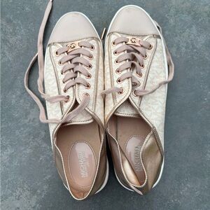 Michael Kors rose gold tennis shoes